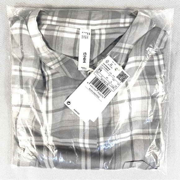 NWT Mango Patch Pocket Checkered Blouse Justice 77019213 - Picture 9 of 9